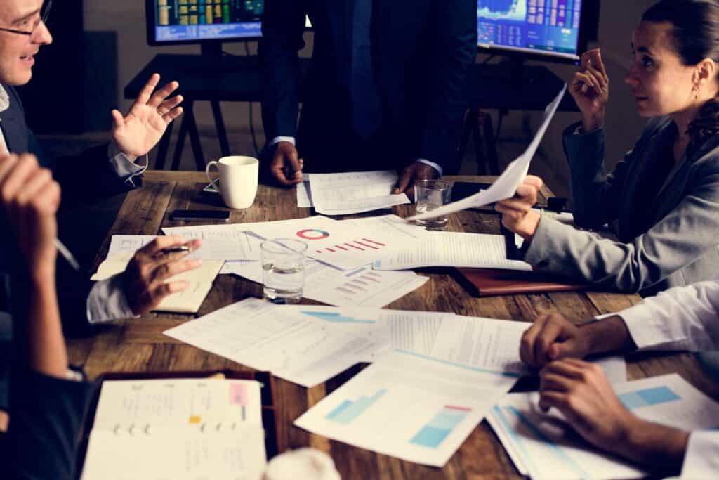 Business team work on strategy planing